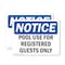 Signmission Pool Use For Registered Guests Only OSHA Notice Sign, Aluminum, 14in W x 10in L, 2PK OS-2PACK-NS-A-1014-L-17703 - alternate 1